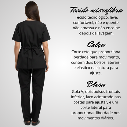 Scrub Pijama Cirúrgico Feminino Preto