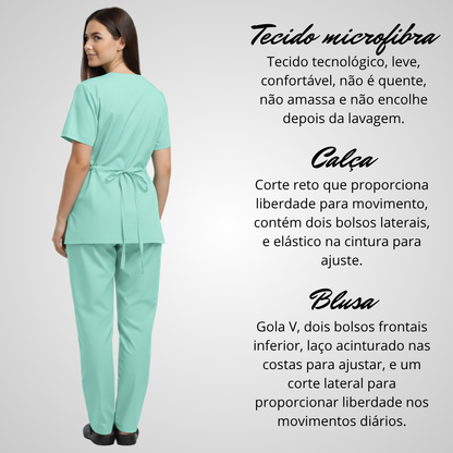 Scrub Pijama Cirúrgico Feminino Verde Água