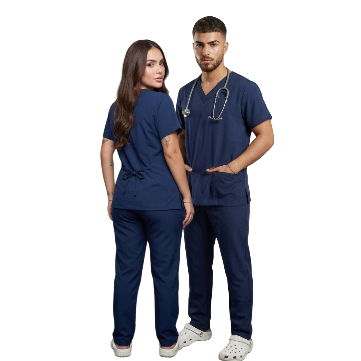 Scrub Conjunto Hospitalar Unissex Azul Marinho Tecido Premium