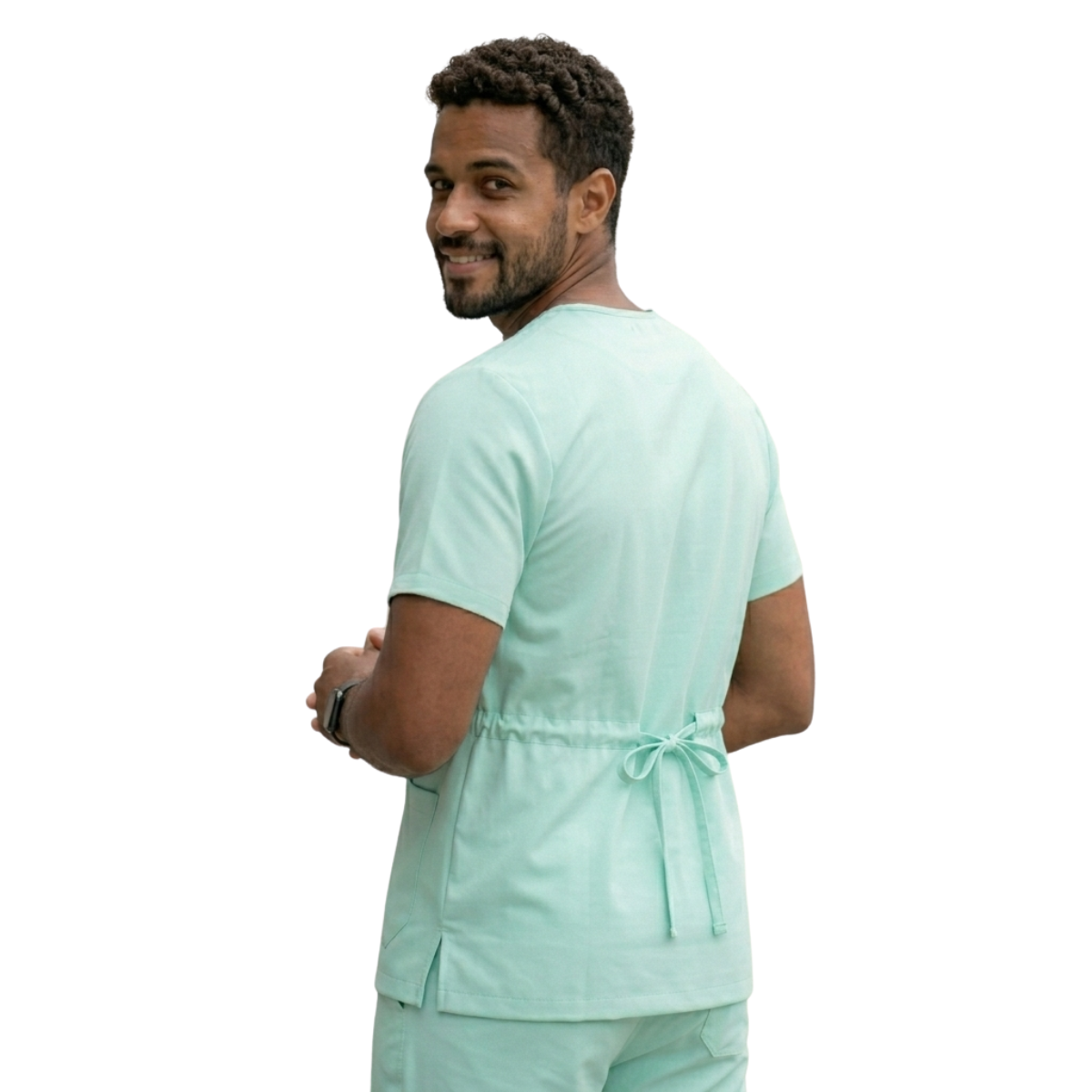 Blusa Scrub Pijama Cirúrgico Masculino Verde Água
