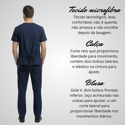 Scrub Pijama Cirúrgico Masculino Azul Marinho