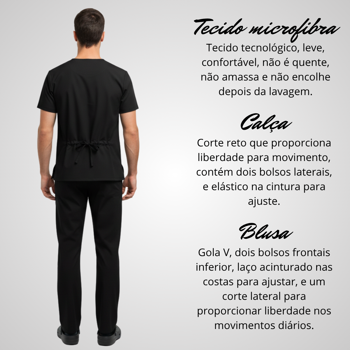 Scrub Pijama Cirúrgico Masculino Preto