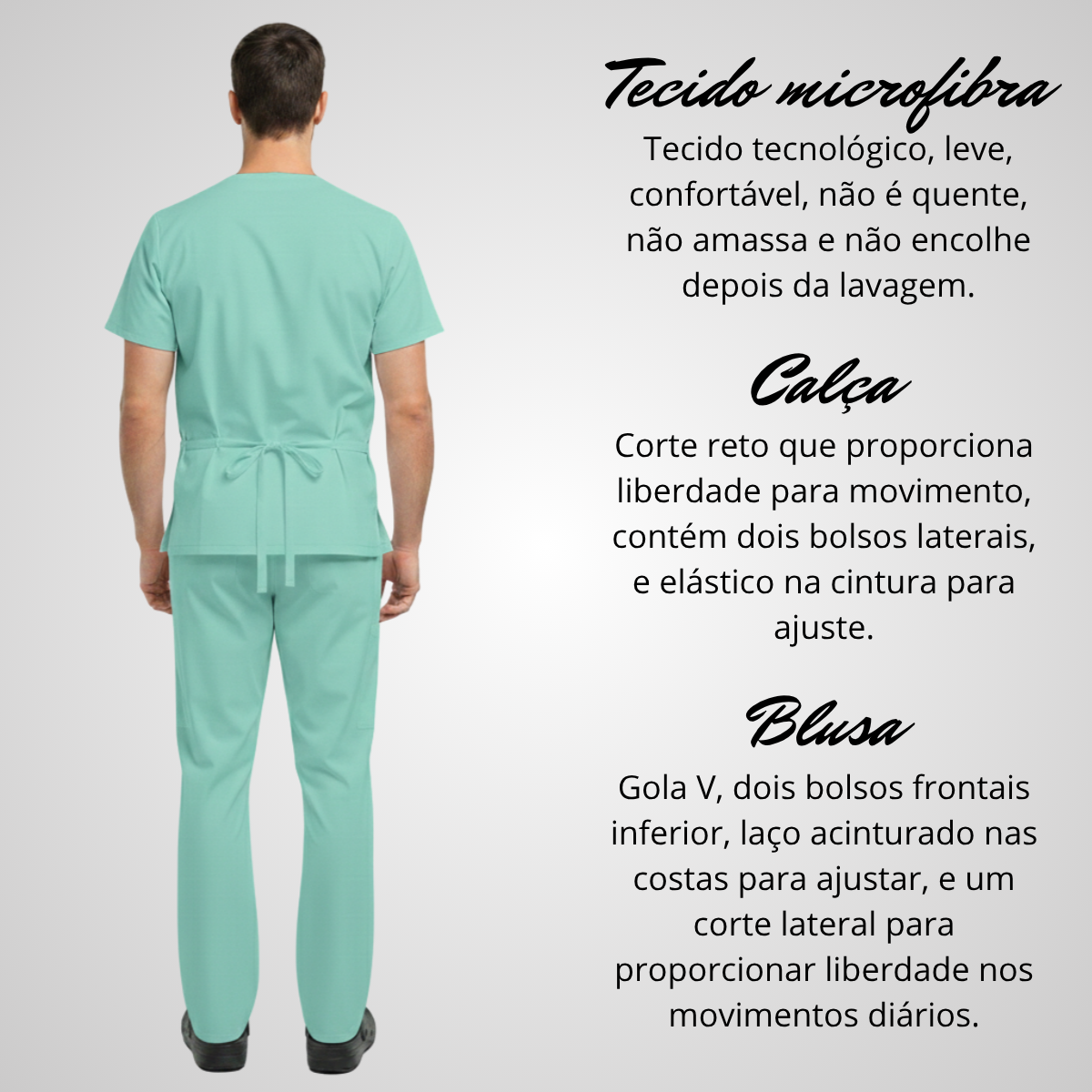 Scrub Pijama Cirúrgico Masculino Verde Água
