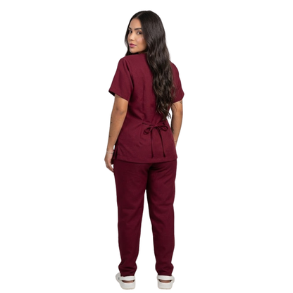 Scrub Conjunto Hospitalar Unissex Vinho Tecido Premium
