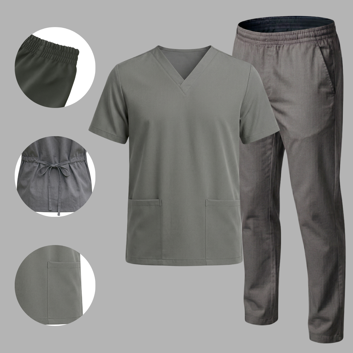 Scrub Pijama Cirúrgico Feminino Cinza