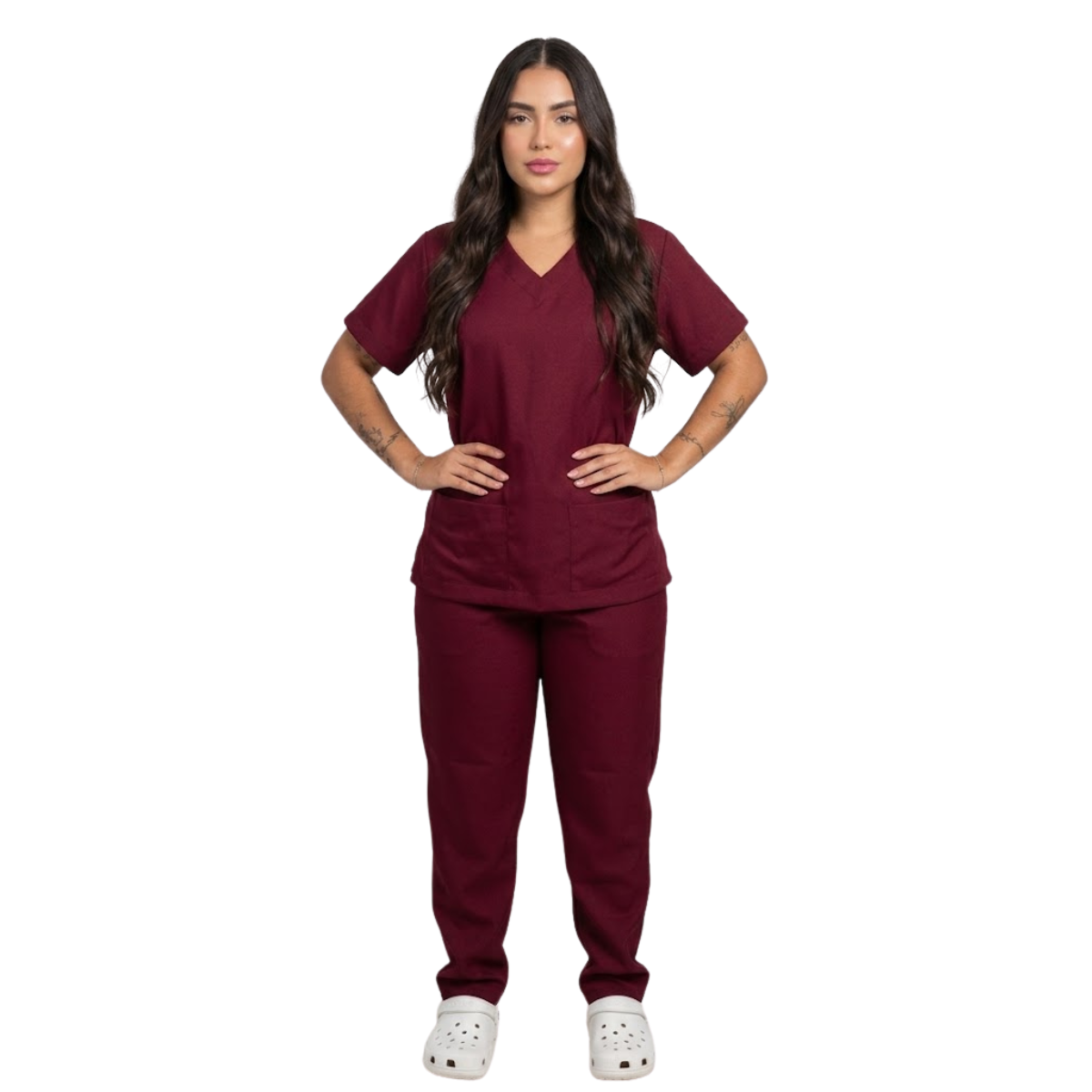 Scrub Conjunto Hospitalar Unissex Vinho Tecido Premium