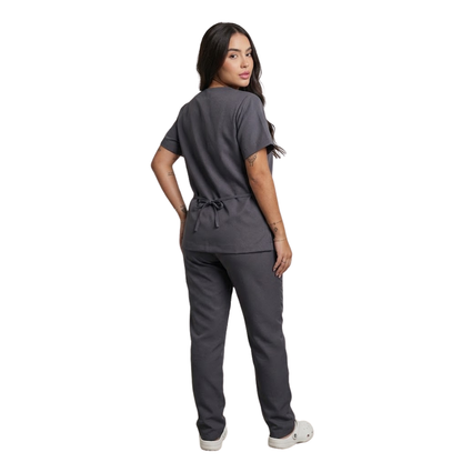 Scrub Conjunto Hospitalar Unissex Cinza Tecido Premium