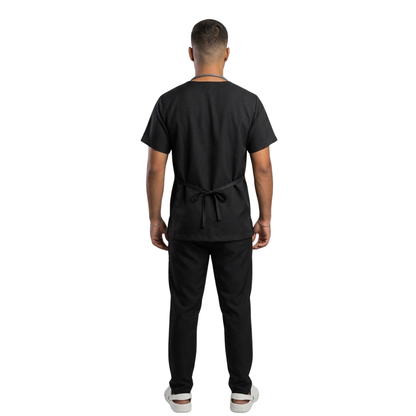 Scrub Conjunto Hospitalar Unissex Preto Tecido Premium