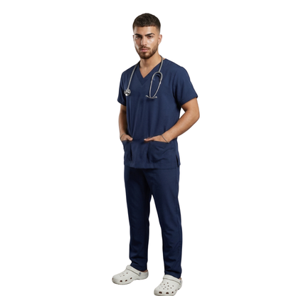 Scrub Conjunto Hospitalar Unissex Azul Marinho Tecido Premium
