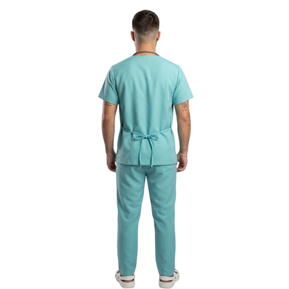 Scrub Conjunto Hospitalar Unissex Verde Água Tecido Premium