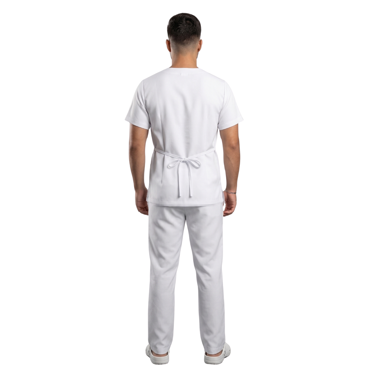 Scrub Conjunto Hospitalar Unissex Branco Tecido Premium