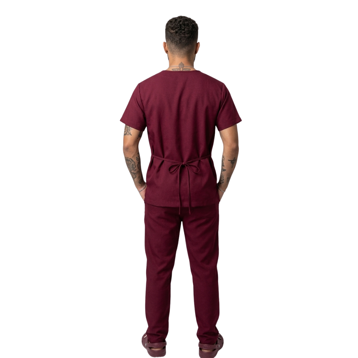 Scrub Conjunto Hospitalar Unissex Vinho Tecido Premium