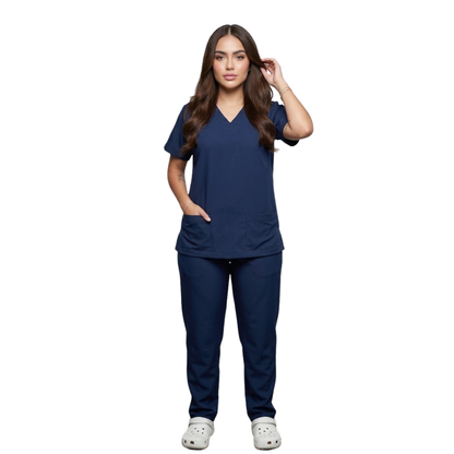 Scrub Conjunto Hospitalar Unissex Azul Marinho Tecido Premium