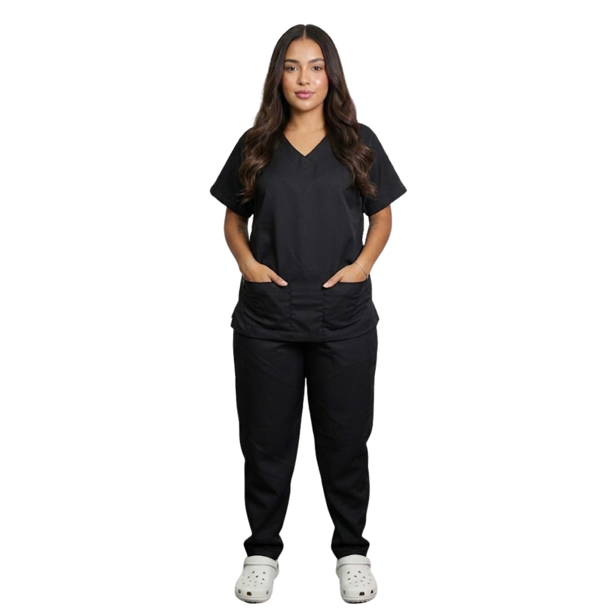 Scrub Conjunto Hospitalar Unissex Preto Tecido Premium