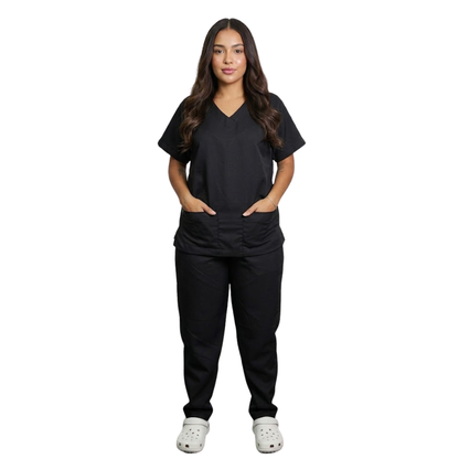Scrub Conjunto Hospitalar Unissex Preto Tecido Premium