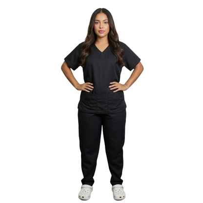 Scrub Conjunto Hospitalar Unissex Preto Tecido Premium