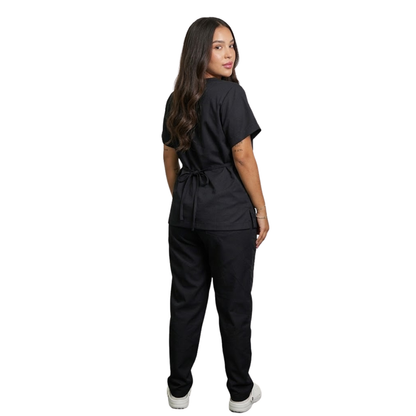 Scrub Conjunto Hospitalar Unissex Preto Tecido Premium