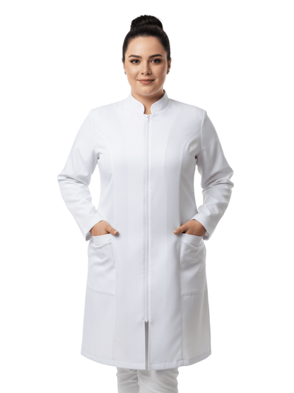 Jaleco Feminino com Zíper Manga Longa