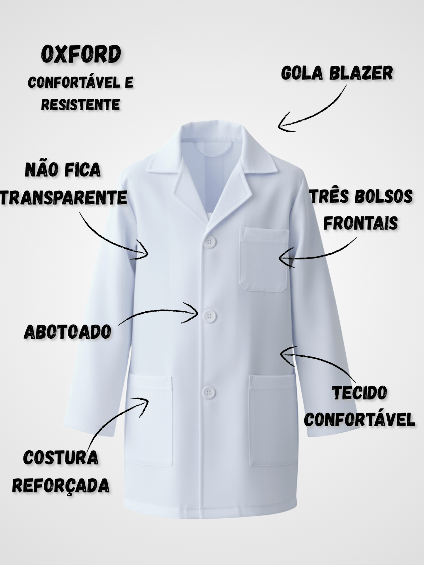 Jaleco Branco Infantil Unissex