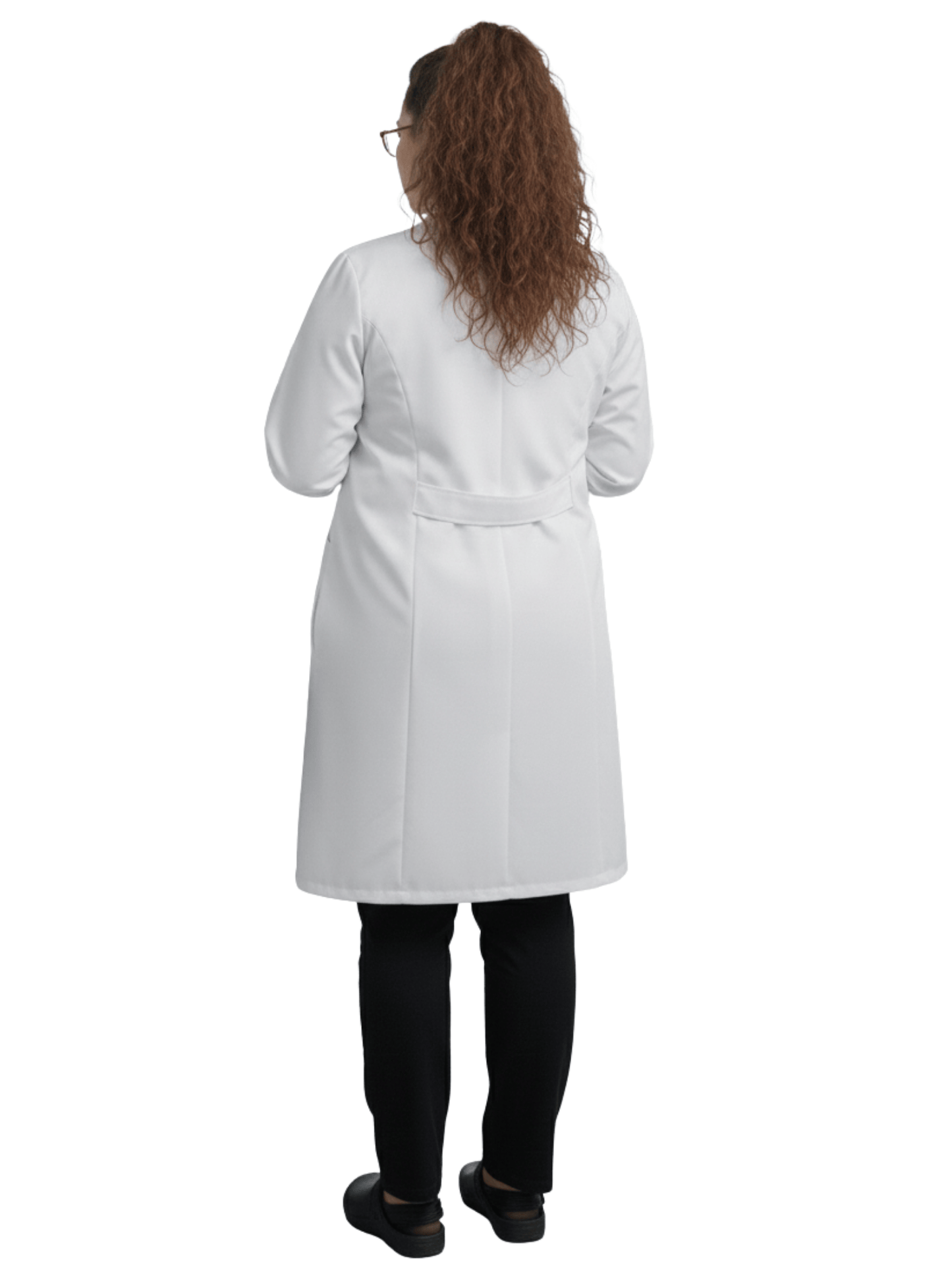 Jaleco Plus Size Feminino Branco com Botão Manga Longa