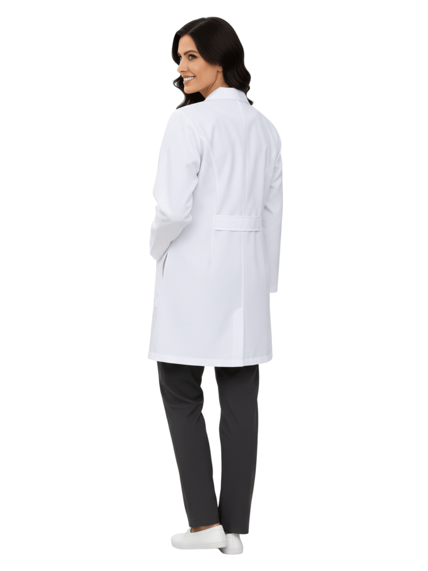 Jaleco Feminino Branco com Botão Manga Longa