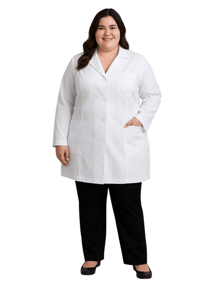 Jaleco Plus Size Feminino com Botão Manga Longa