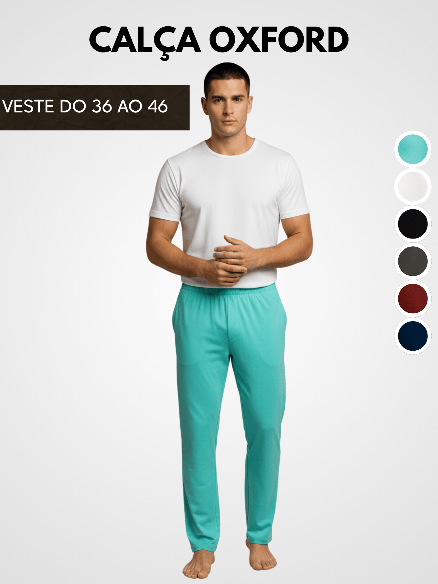 Calça Scrub Unissex Oxford Dois Bolsos