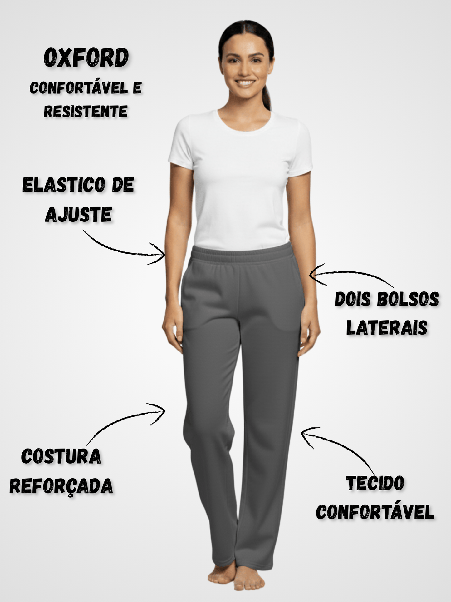 Calça Scrub Unissex Oxford Dois Bolsos