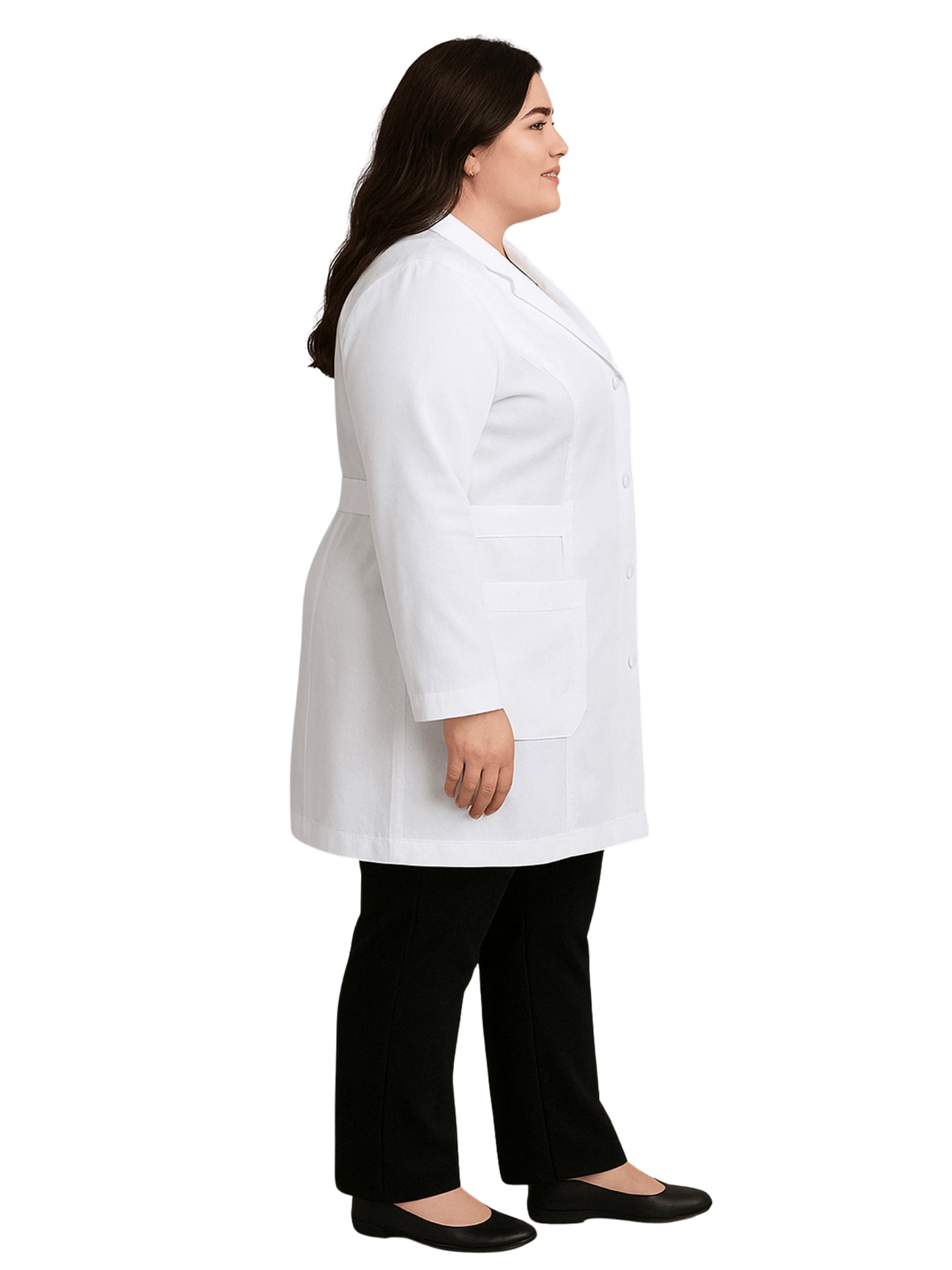 Jaleco Plus Size Feminino com Botão Manga Longa