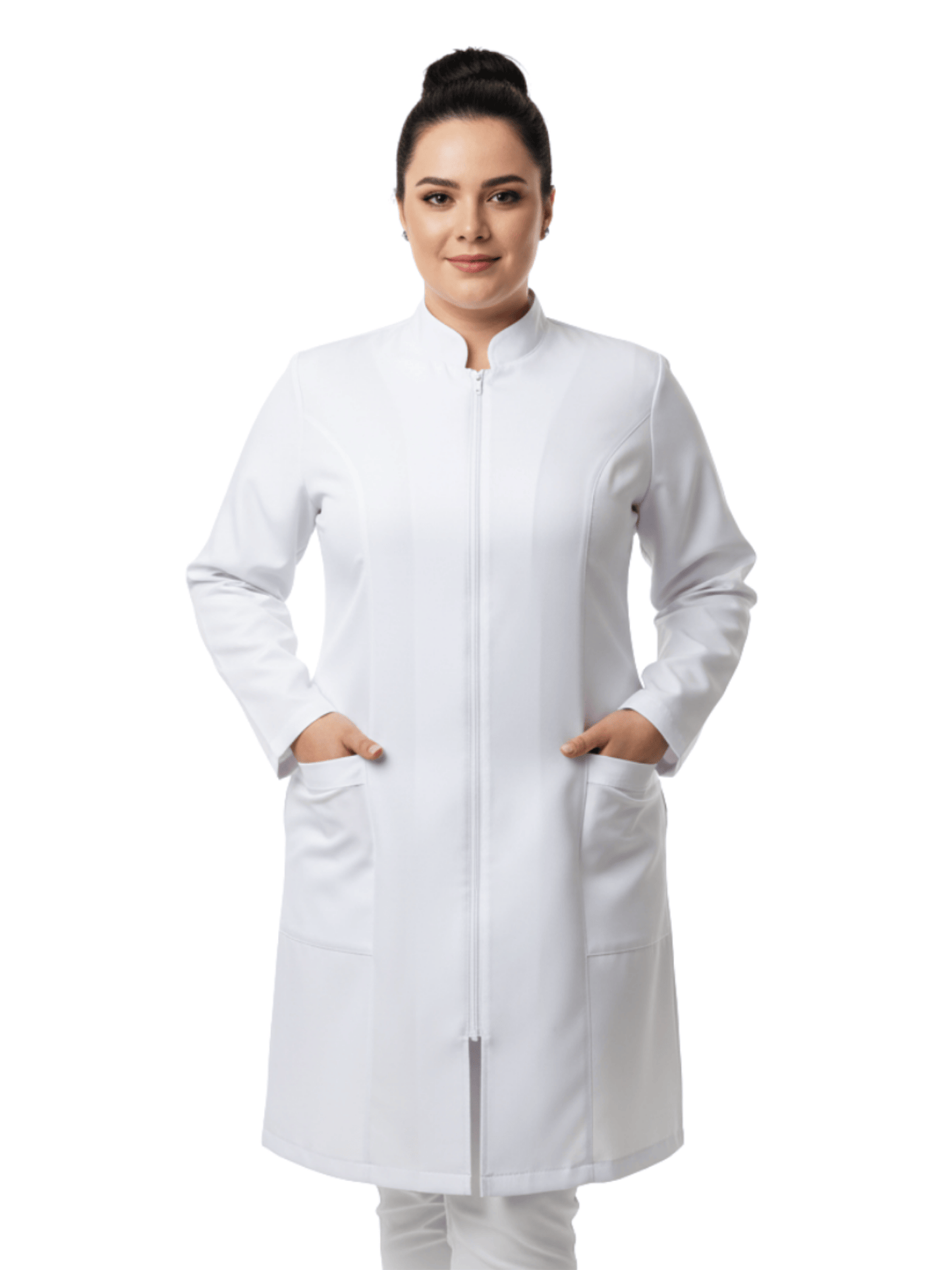 Jaleco Feminino com Zíper Manga Longa