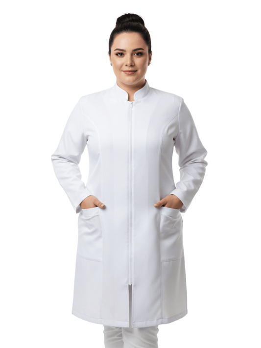 Jaleco Feminino com Zíper Manga Longa